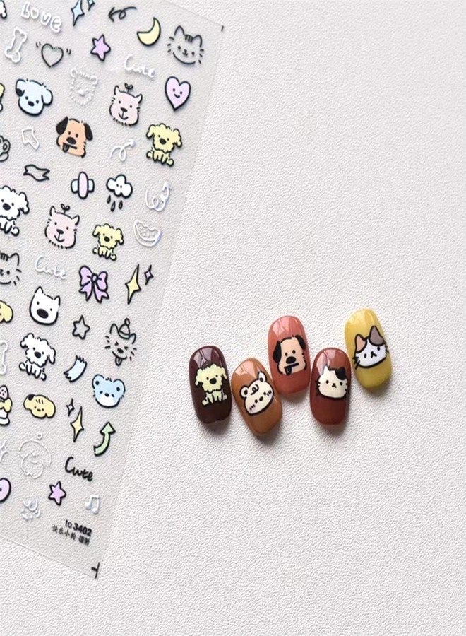 Dedyel 5D Embossed Cute Nail Art Stickers Cartoon Kawaii Design Anime Self Adhesive Nail Stickers for Women Kids Girls Nails Art Decorations - Image 2